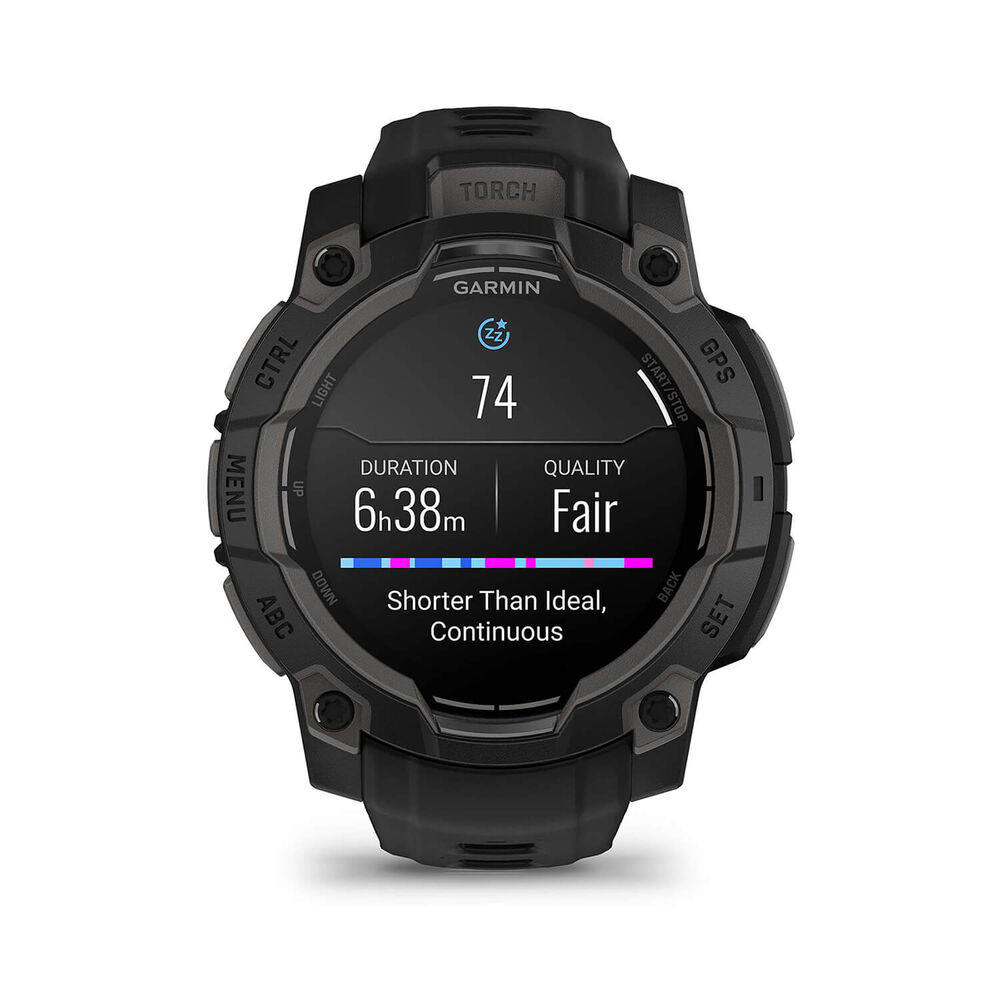 Garmin Instinct 3 AMOLED 45mm Black Bezel & Silicon Strap Watch image number 5
