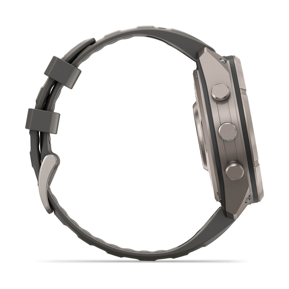 Garmin fenix 9 Pro Solar 47mm Titanium Pebble Grey Silicone Strap Watch