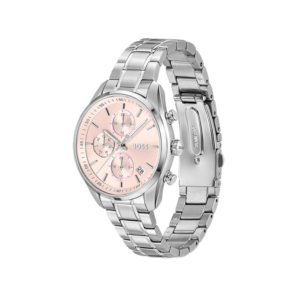 BOSS Grand Tour 38mm Pink Dial Stainless Steel Bracelet Watch image number 2