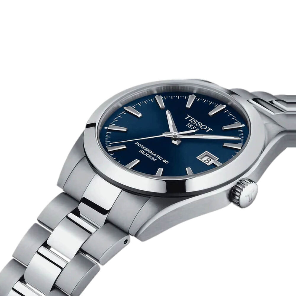 Tissot Gentleman Auto 40mm Blue Dial Steel Case Bracelet Watch image number 3