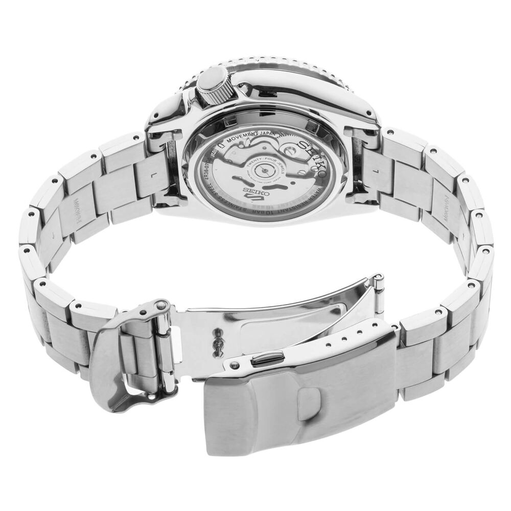 Seiko 5 Sports Style 42.5mm Green Dial Steel Bracelet Watch image number 2
