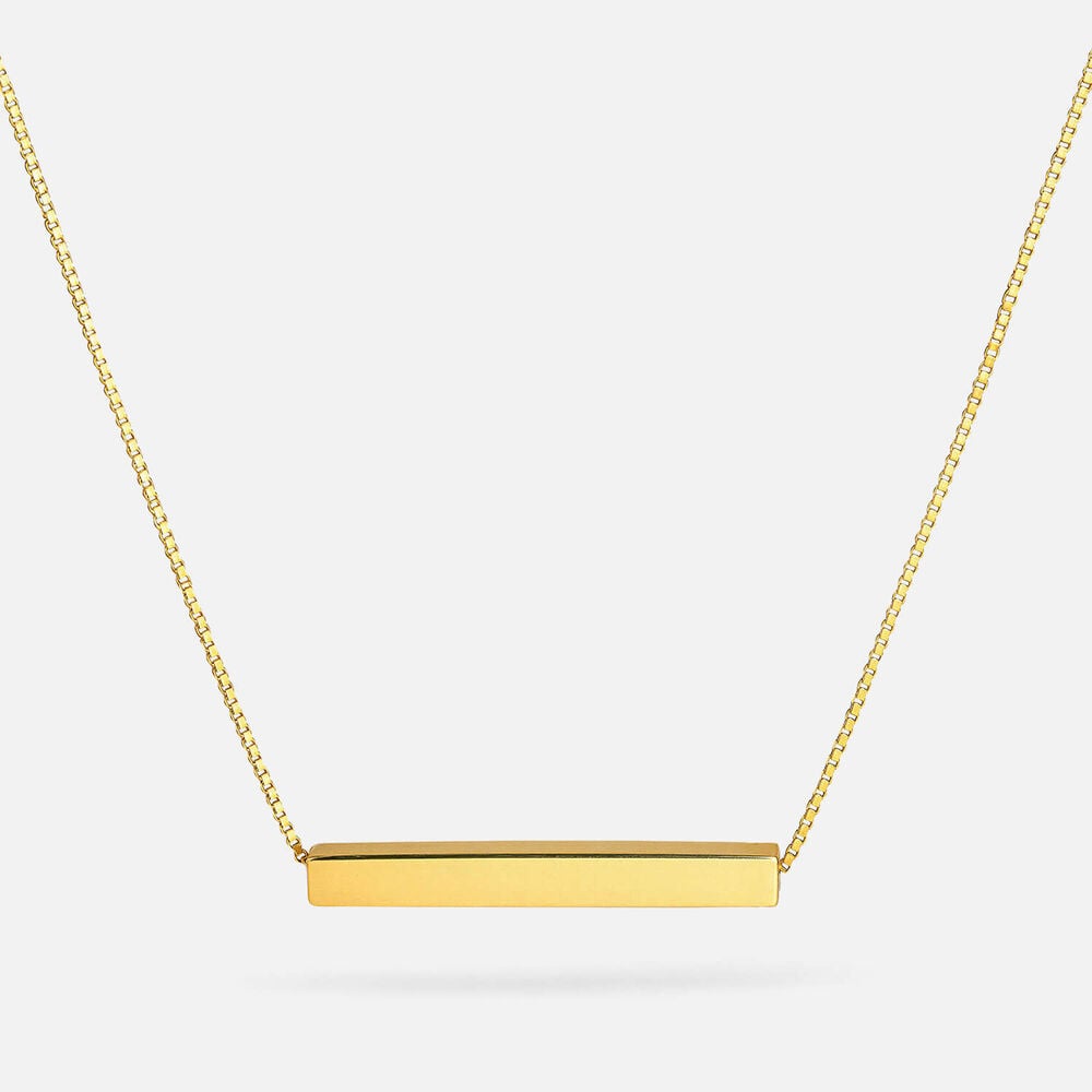 Yellow Gold Plated Sterling Silver Bar Necklet