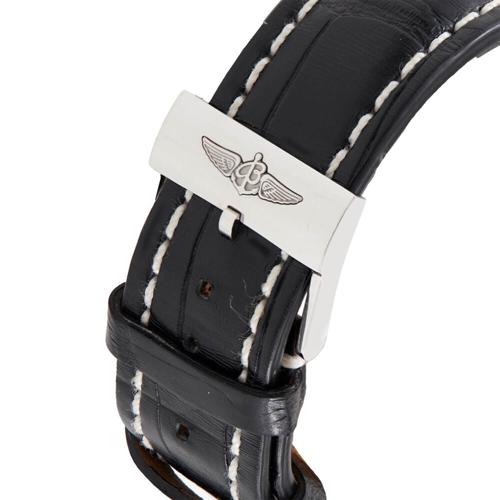 Pre-Owned Breitling Navitimer 1 43mm Grey Chronograph Dial Black Leather Strap Watch image number 2