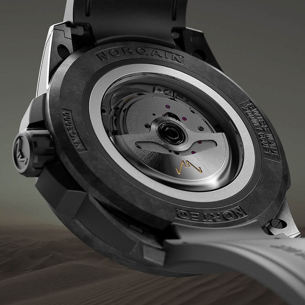 NORQAIN Wild ONE All Black Automatic 42mm Dial Rubber Strap Watch image number 4