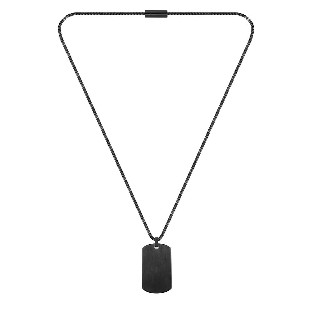 BOSS Gents ID Black IP Dog Tag Necklace