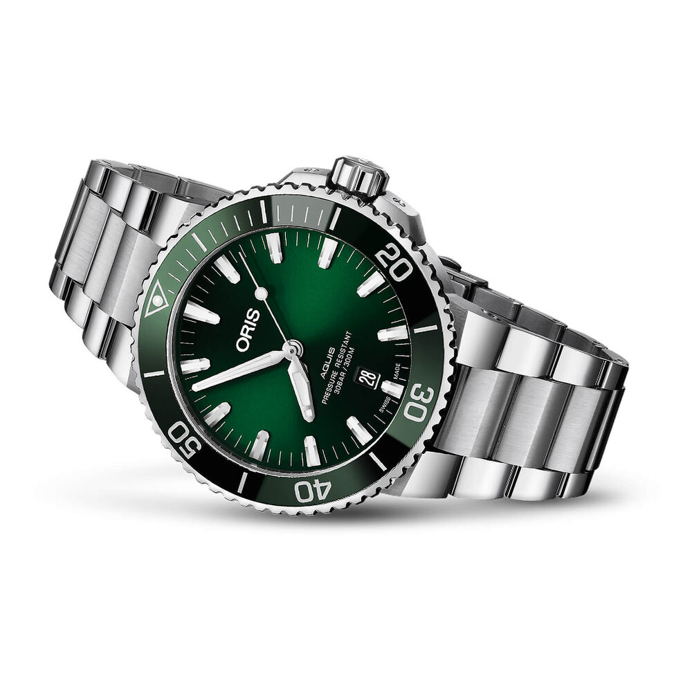 Oris Aquis Date Green Steel 43.5mm Men's Watch