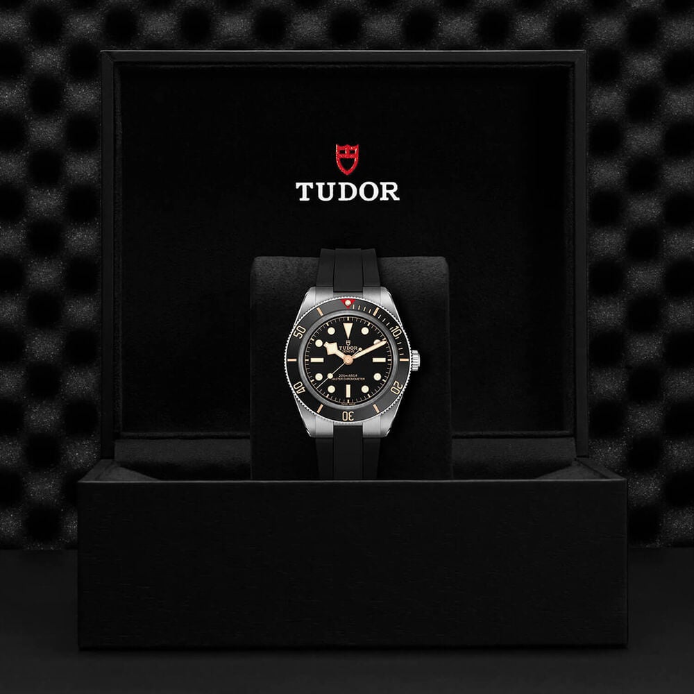 TUDOR Black Bay 39mm Black Dial Black Rubber Strap Watch