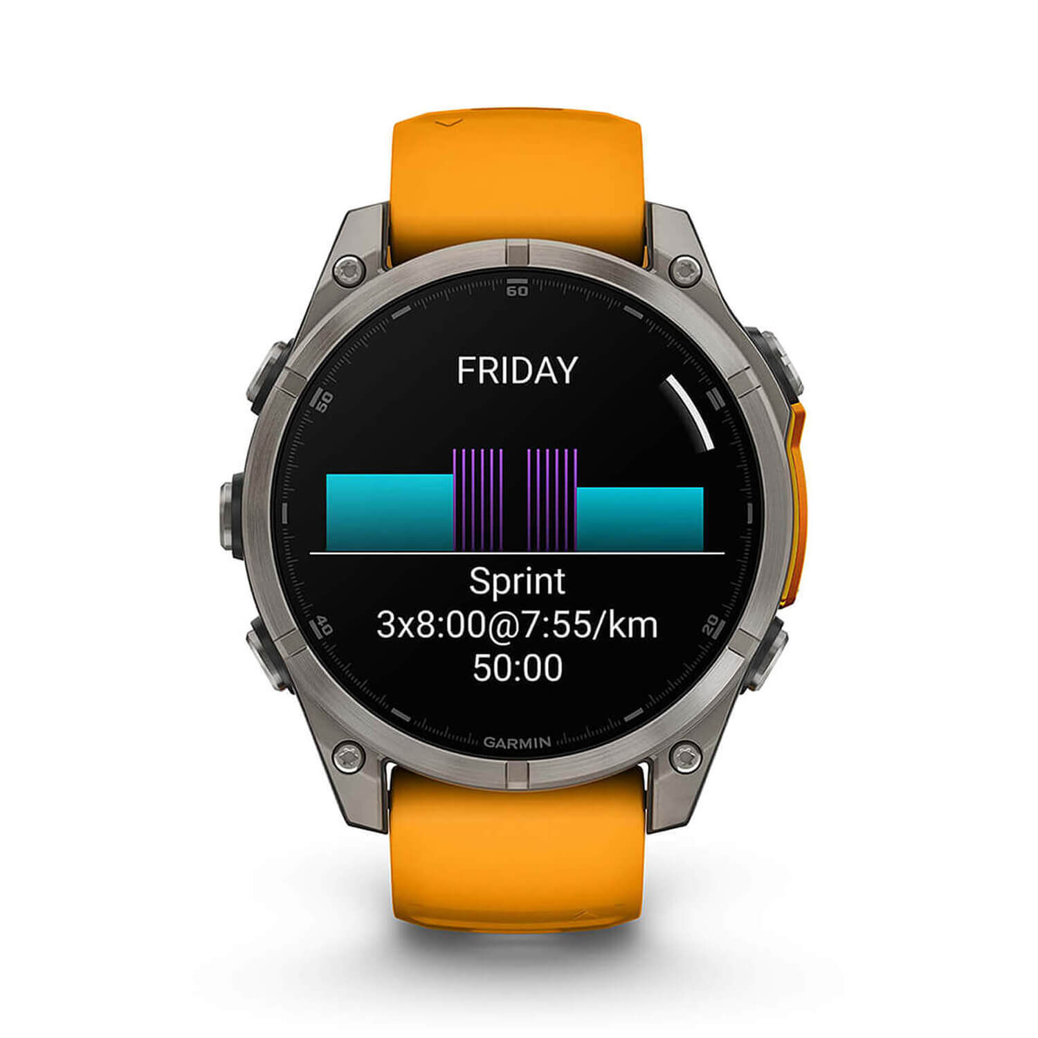 Garmin fenix 8 AMOLED Sapphire 47mm Spark Orange Silicon