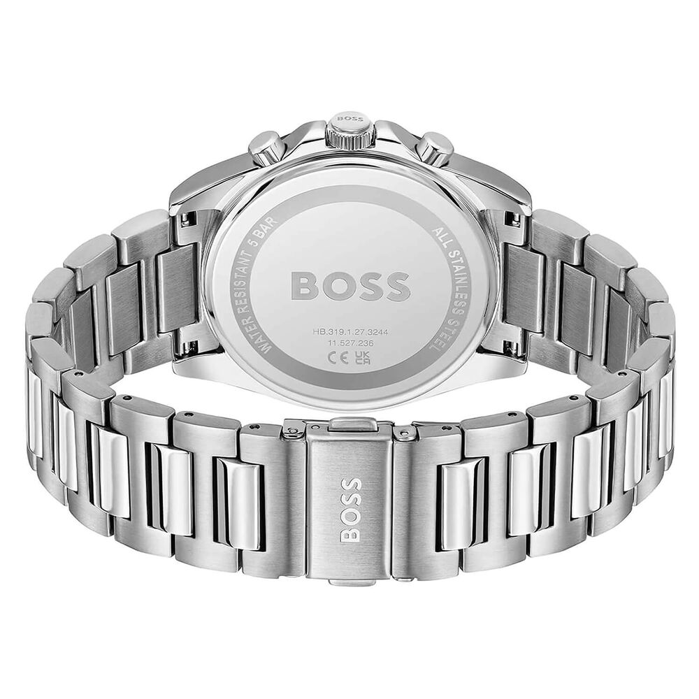 BOSS Strike 41mm Teal Chronograph Dial Steel Bracelet Watch image number 2