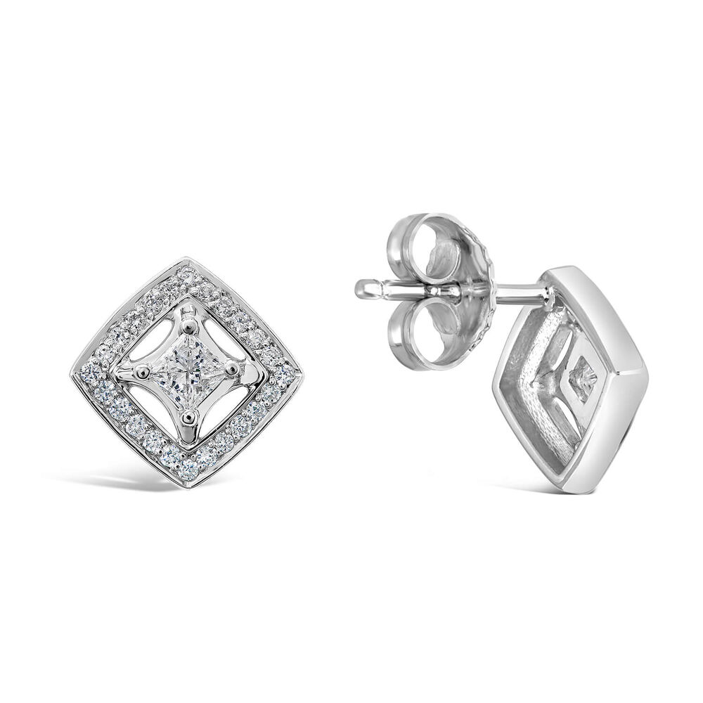 18ct White Gold 0.32 Diamond Shape Earrings image number 5