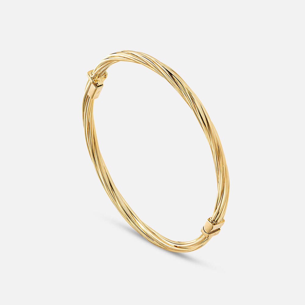 Yellow Gold Plated Vermeil Sterling Silver Twist Bangle