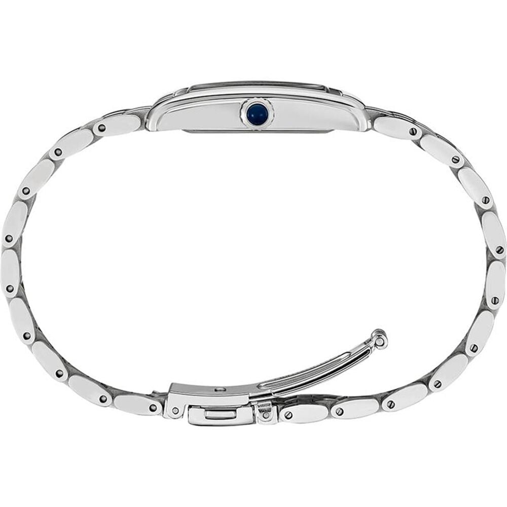 Seiko 22.2mm White Dial Silver Tone Steel Bracelet Watch