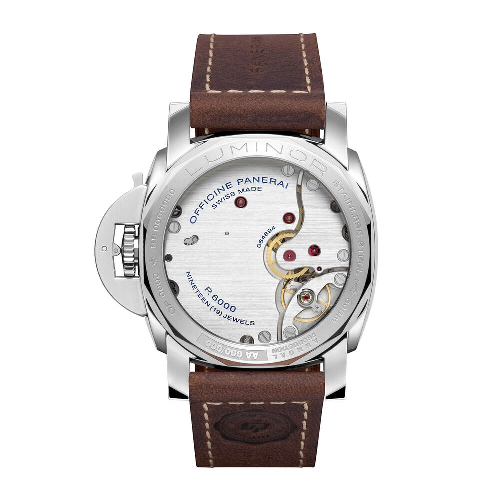 Panerai Luminor 44mm Tobacco Dial Dark Brown Leather Strap Watch