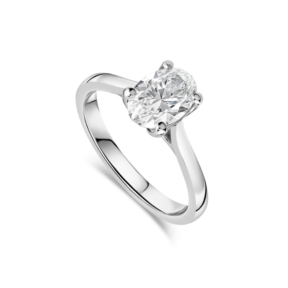 Born Platinum Lab Grown 1ct Oval Solitaire Diamond Ring image number 0