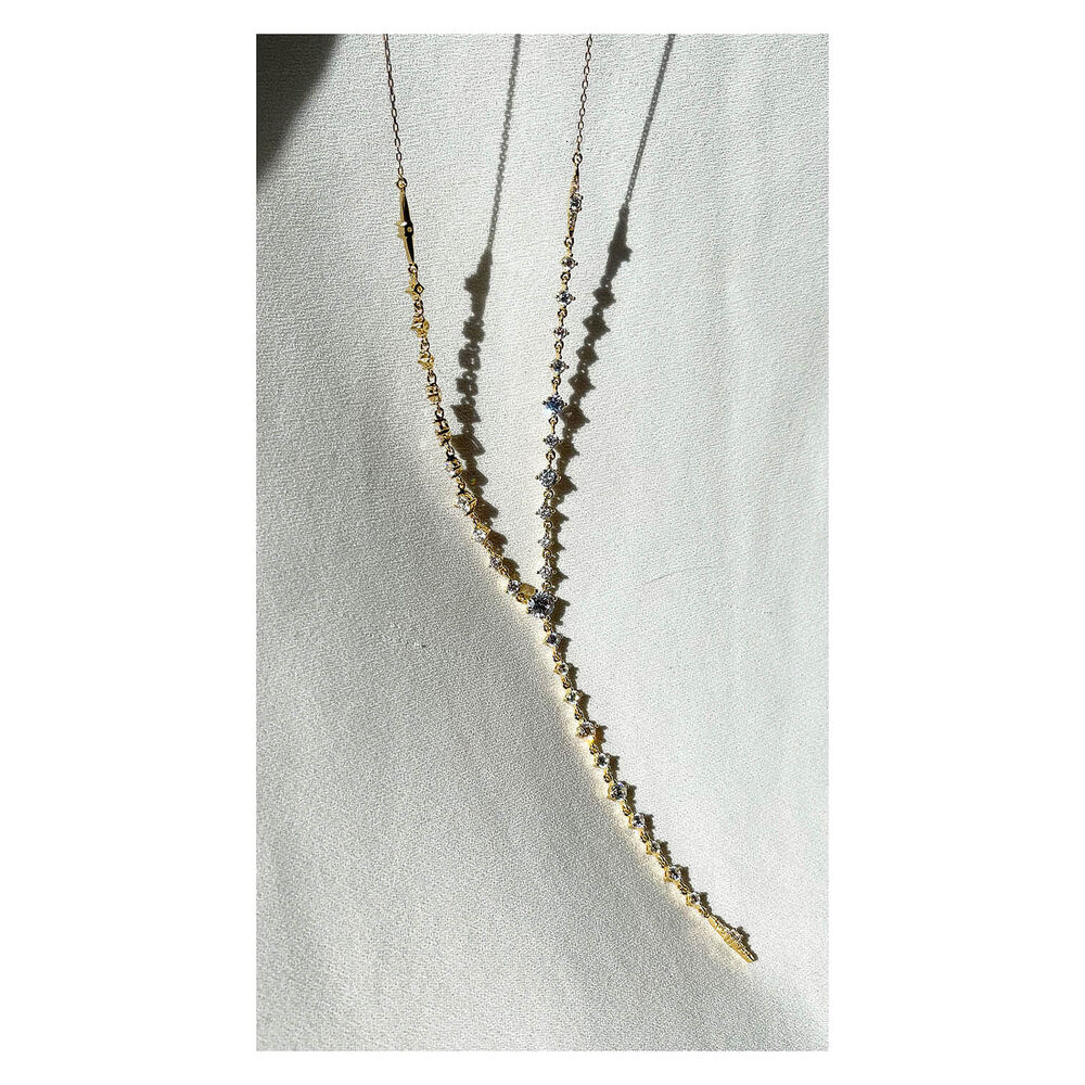 CARAT* London Phoenix Drop Yellow Gold Vermeil Drop Necklace image number 1