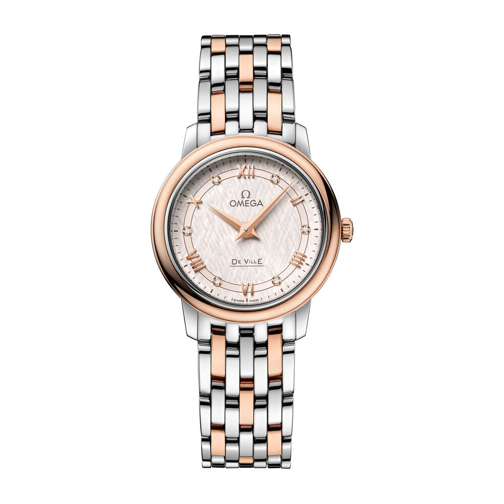 Pre-Owned OMEGA De Ville Prestige 27mm White Dial Steel Bracelet Watch
