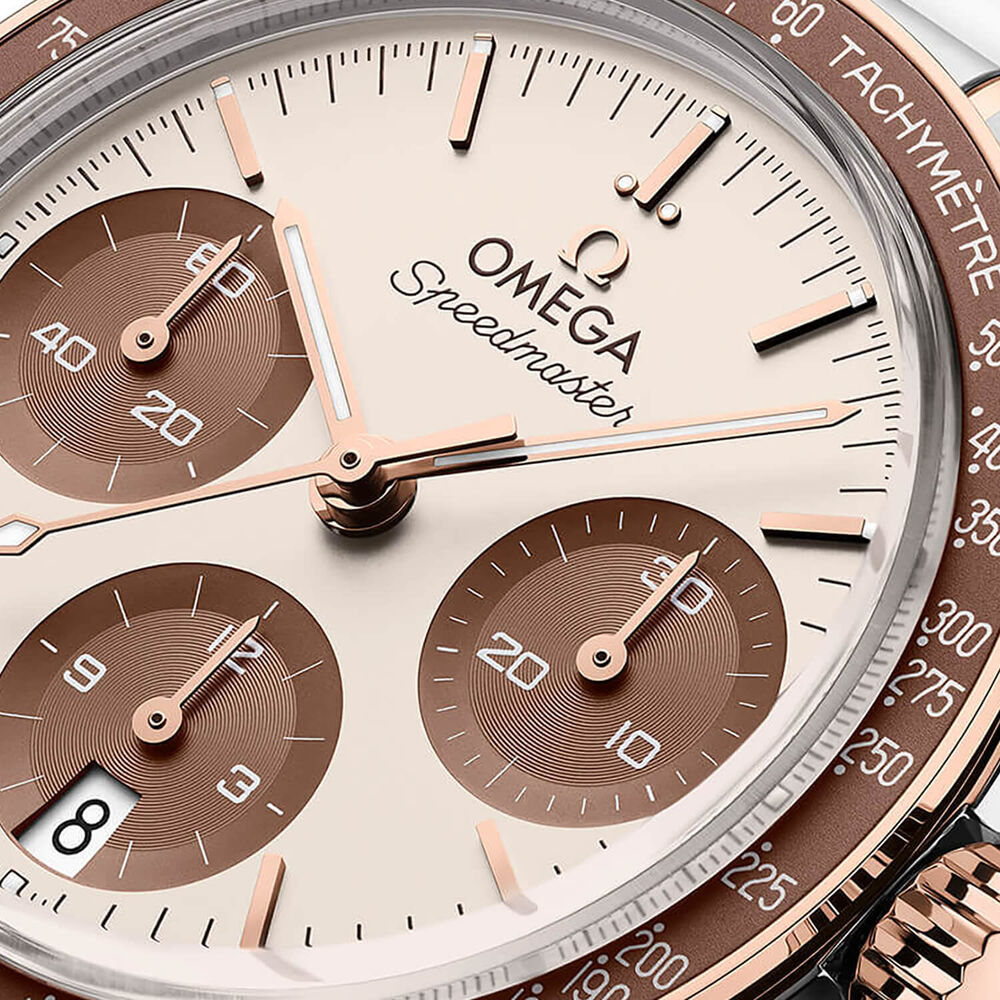 OMEGA Speedmaster 38mm Ivory Dial Steel & Sedna Gold Bracelet Watch