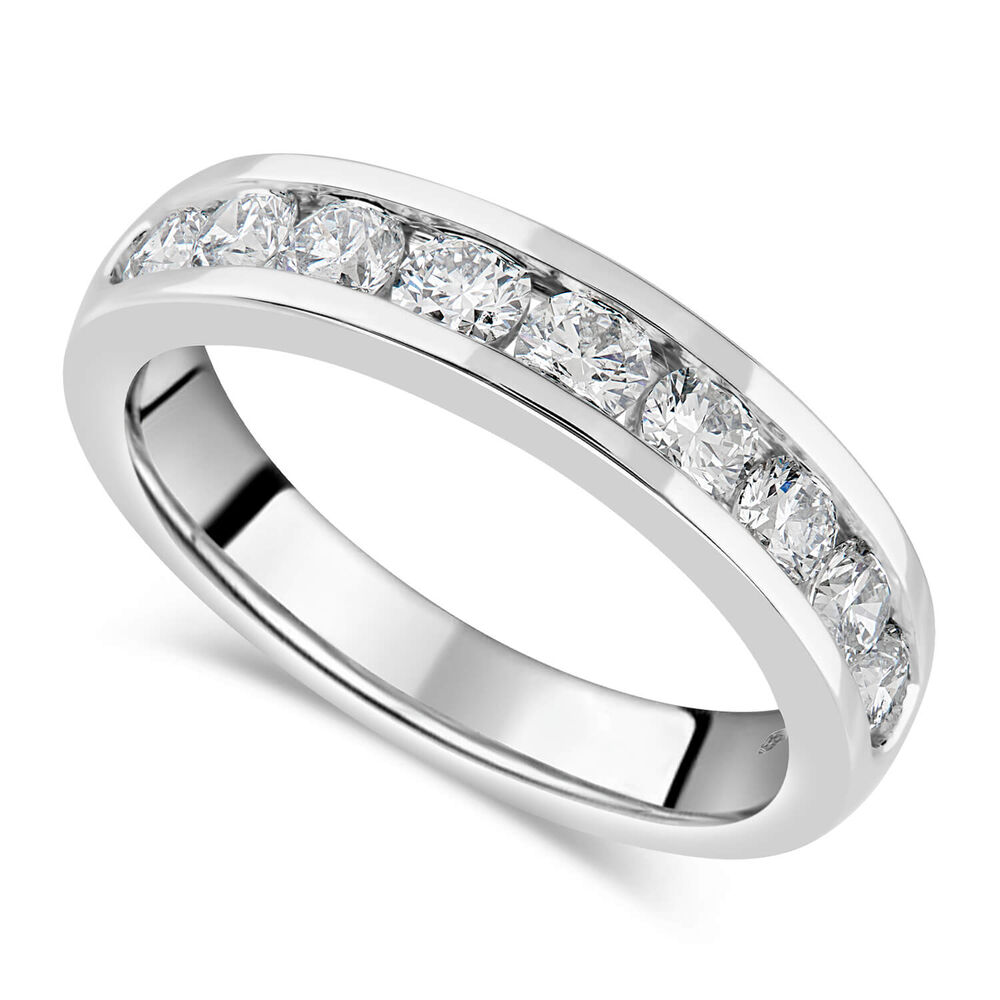 Platinum Brilliant Cut Diamond Channel Set Eternity 1.00ct Ring image number 0
