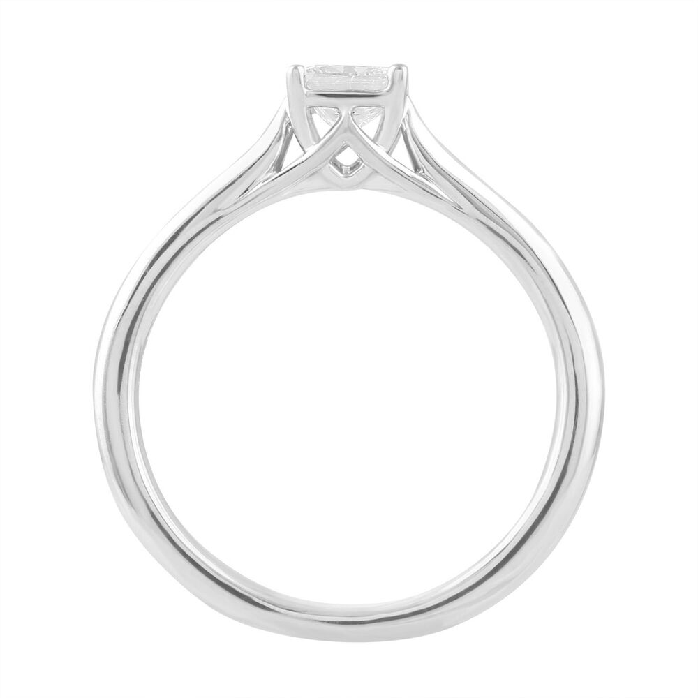18ct White Gold 0.50ct Princess Diamond Orchid Setting Ring image number 2