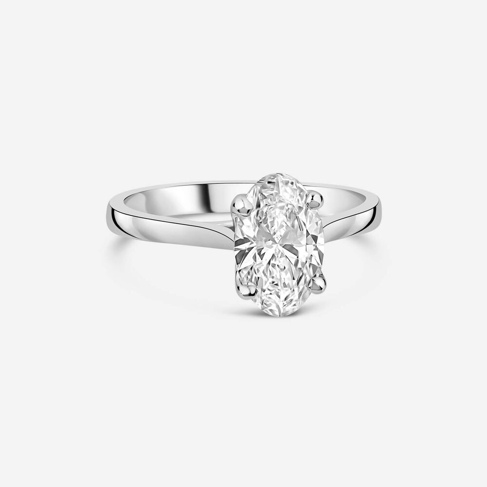 Born Platinum Lab Grown 1.20ct Oval Solitaire Diamond Ring image number 2