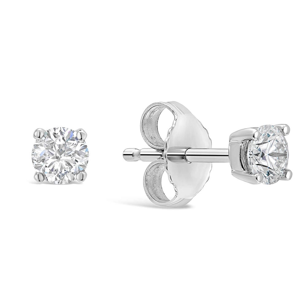 18ct White Gold Round Cut 0.40ct Diamond Solitaire Earrings