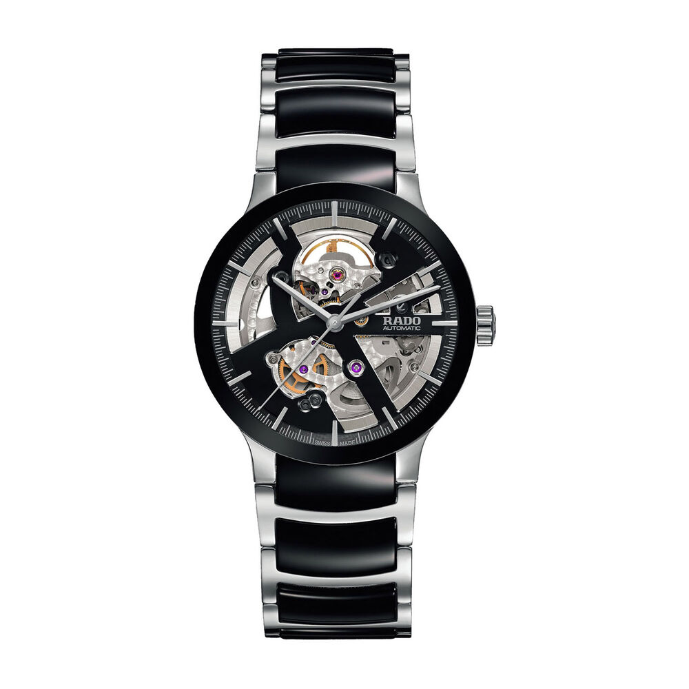 Rado Centrix Automatic Skeleton Black Ceramic and Steel Watch