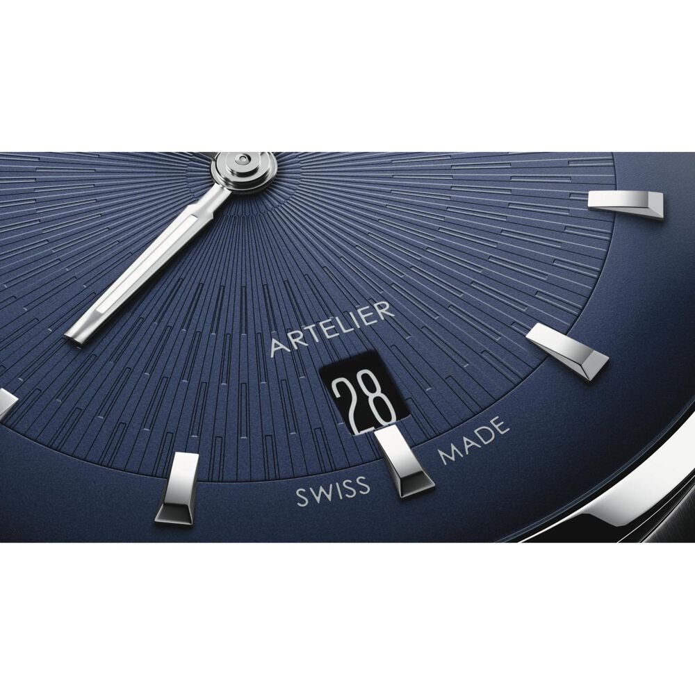 Oris Artelier Date 38mm Blue Dial Black Steel Bracelet Watch