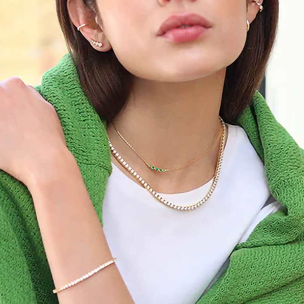 CARAT* London Prudence Cubic Zirconia 18k Gold Vermeil Necklace image number 2