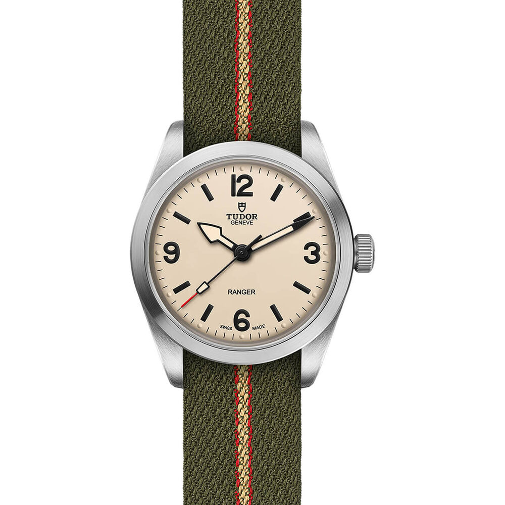 TUDOR Ranger 36mm Dune White Dial Green Fabric Strap Watch