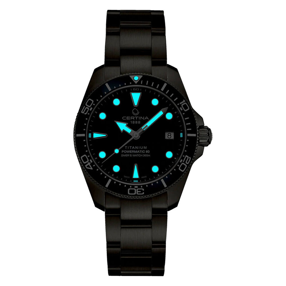 Certina DS Action Diver 38mm Grey Dial Titanium Bracelet Watch