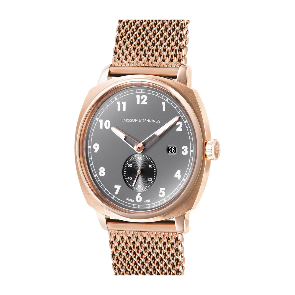 Larsson & Jennings Meridian Grey Dial Rose Steel Men's Watch