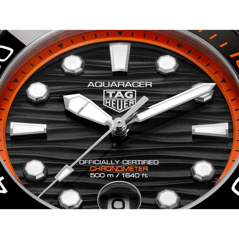 TAG Heuer Aquaracer Professional 500 Date 42mm Orange Details Titanium Bracelet Watch