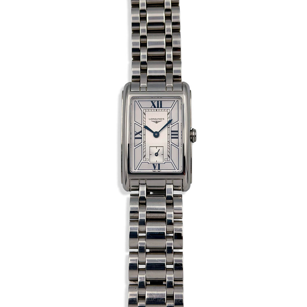 Pre-Owned Longines Elegance DolceVita 23.30x 37mm Silver Dial Blue Detail Bracelet Watch