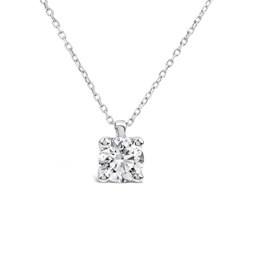 Born 9ct White Gold 1.00ct Lab Grown Brilliant Diamond Pendant image number 0