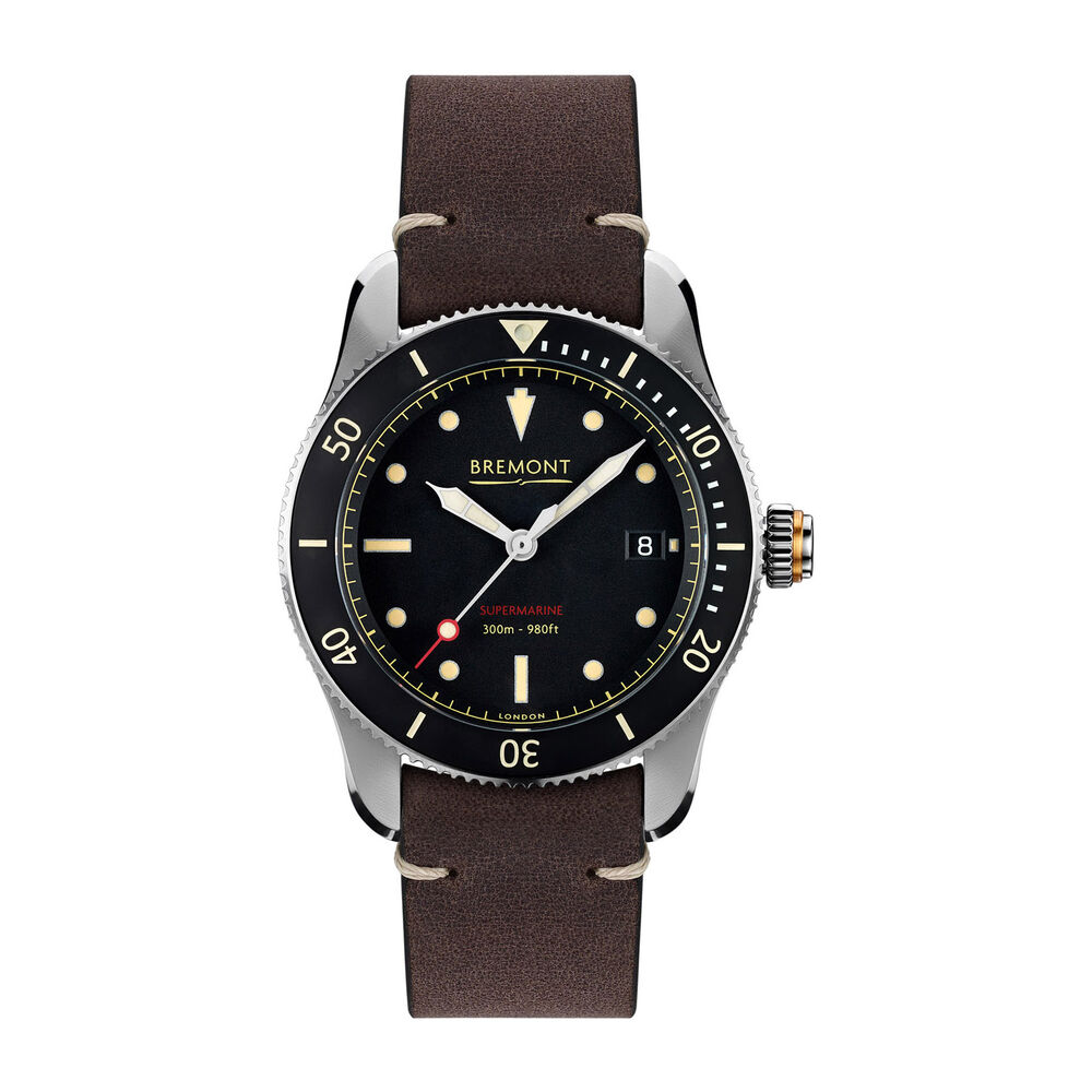 Bremont Supermarine Type 300 Black Dial Brown Strap Watch image number 0