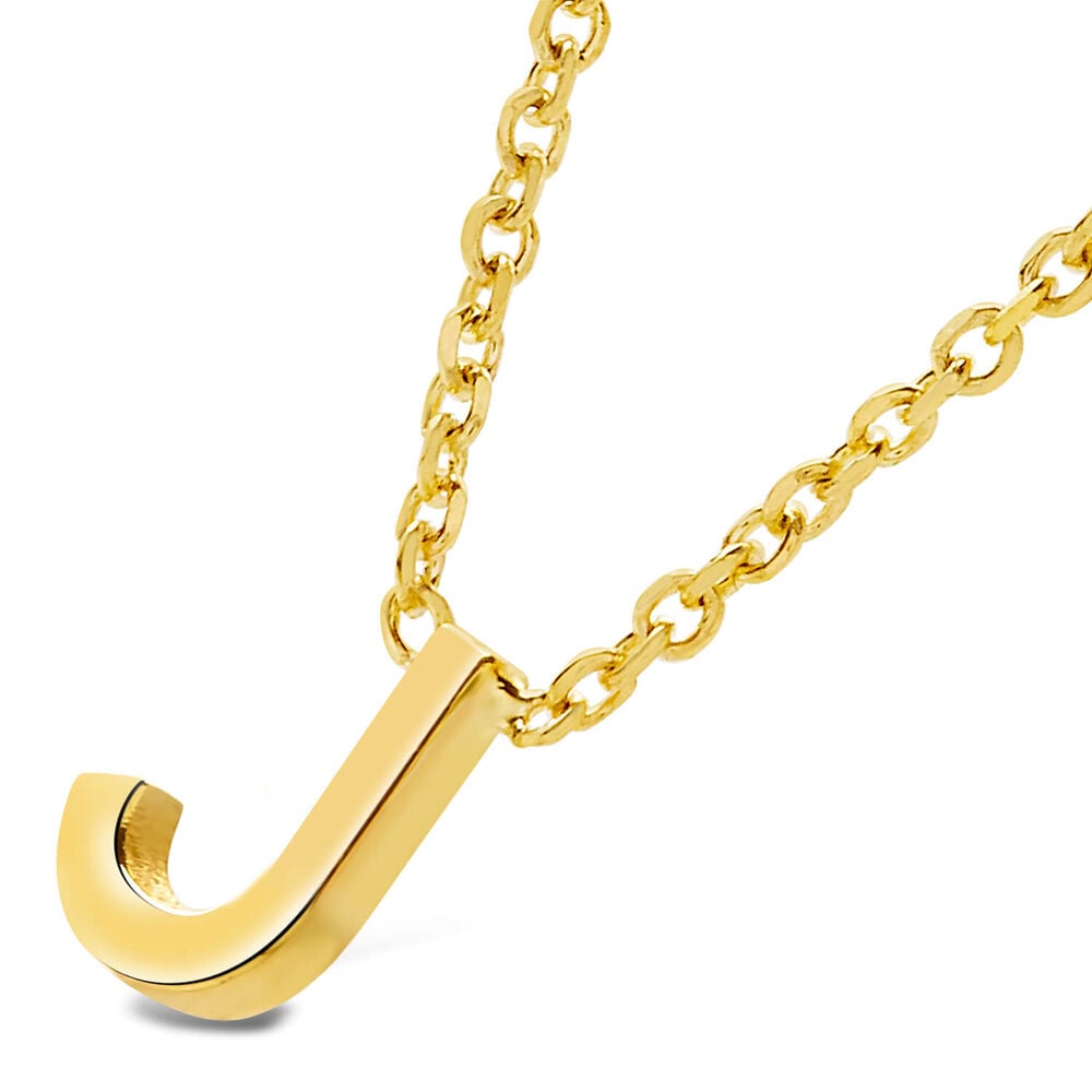9 Carat Yellow Gold Petite Initial J Necklet (Special Order) image number 1