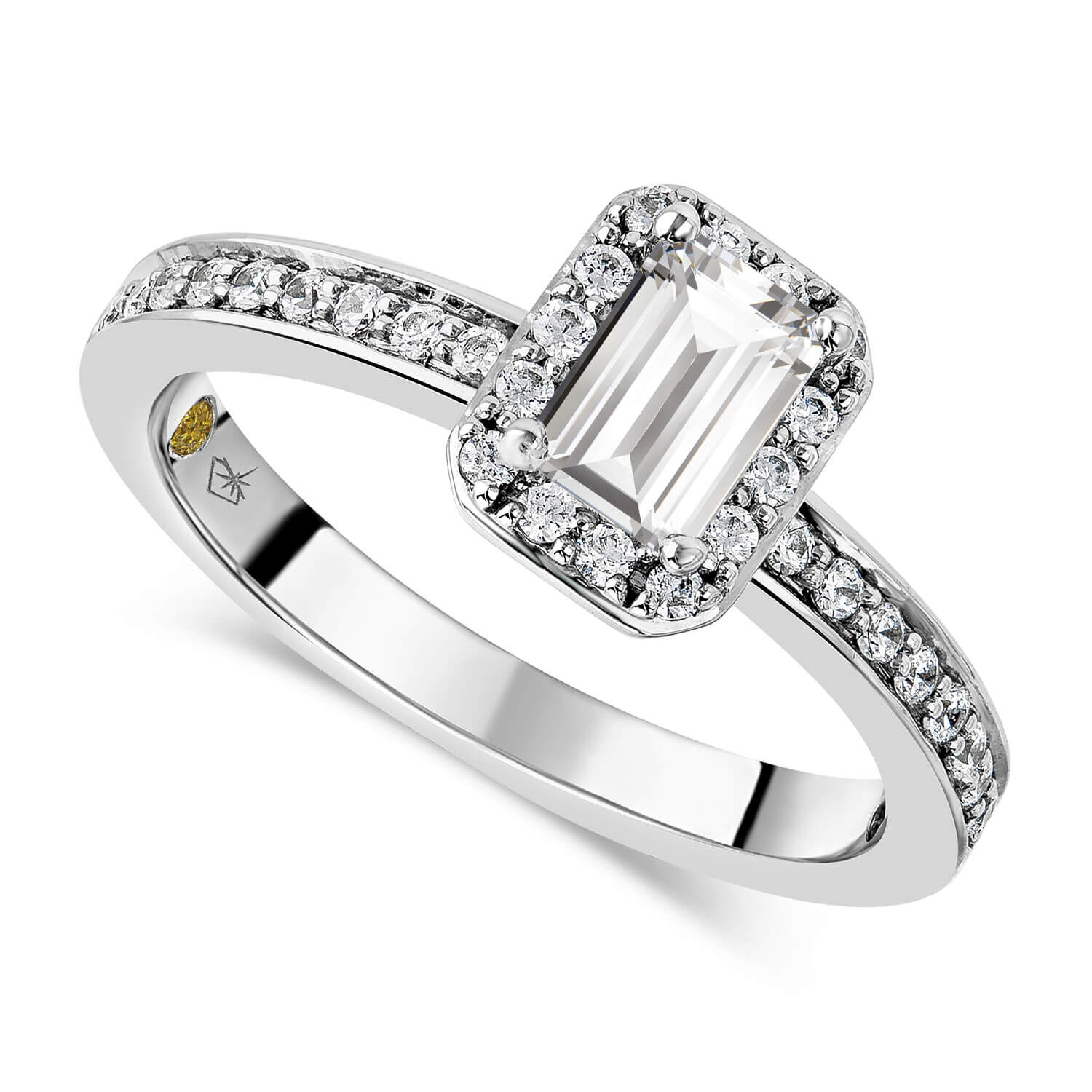 9ct White Gold Diamond Bridal Cluster Ring at Fraser Hart