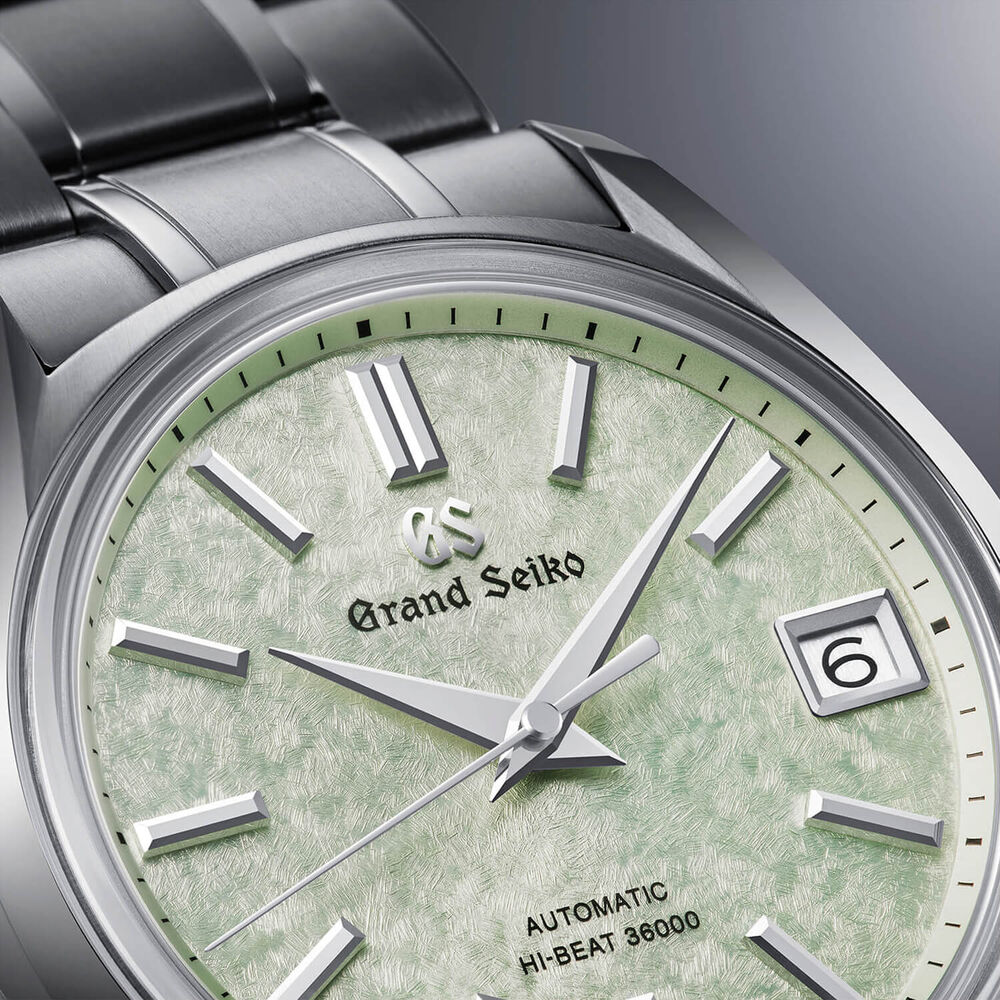 Grand Seiko 'Sakura-Wakaba' 62GS Hi-Beat 38mm Green Dial Bracelet Watch image number 2