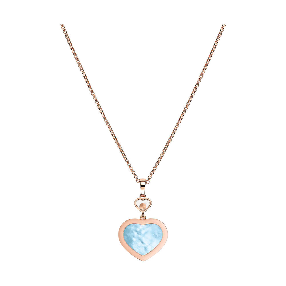 Chopard Happy Hearts Turqoise Mother of Pearl Heart 0.24ct Diamond 18ct Rose Gold Pendant image number 3