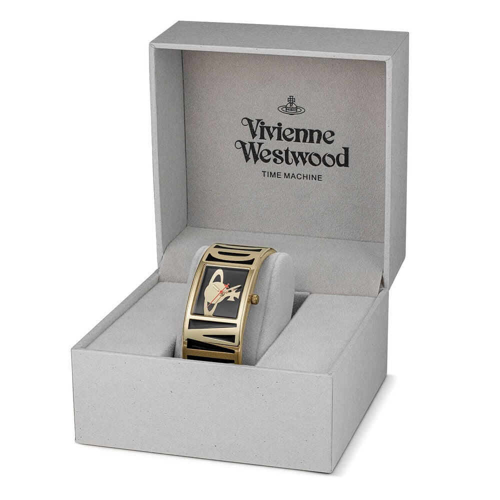 Vivienne Westwood Belvoir 25mm Black Dial Black & Gold Bangle Watch image number 5