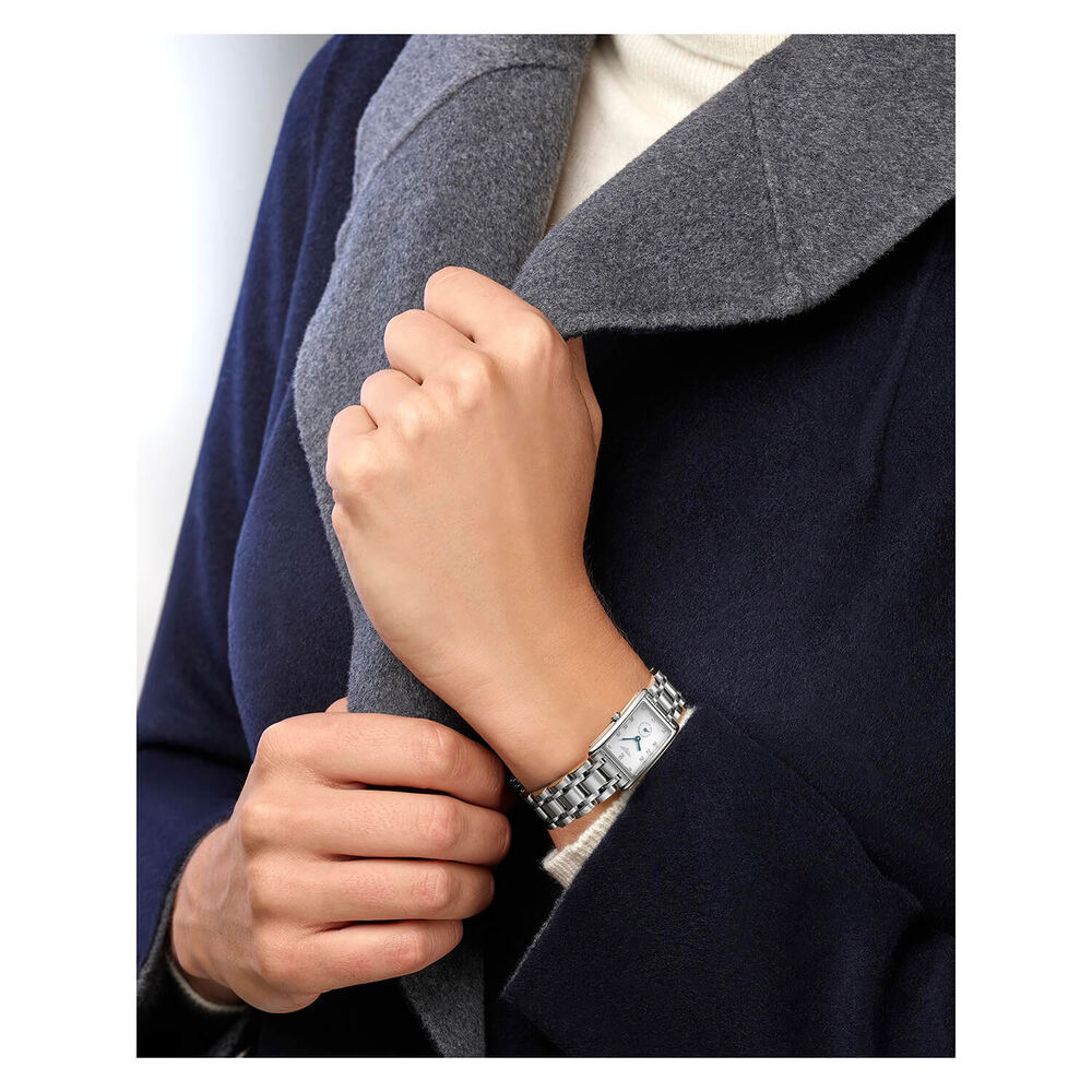 Longines DolceVita ladies' diamond dot mother of pearl dial stainless steel bracelet watch image number 6