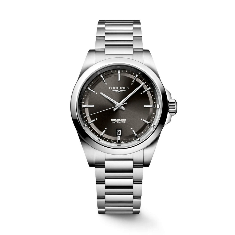Longines Conquest 38mm Black Dial Steel Bracelet Watch image number 0