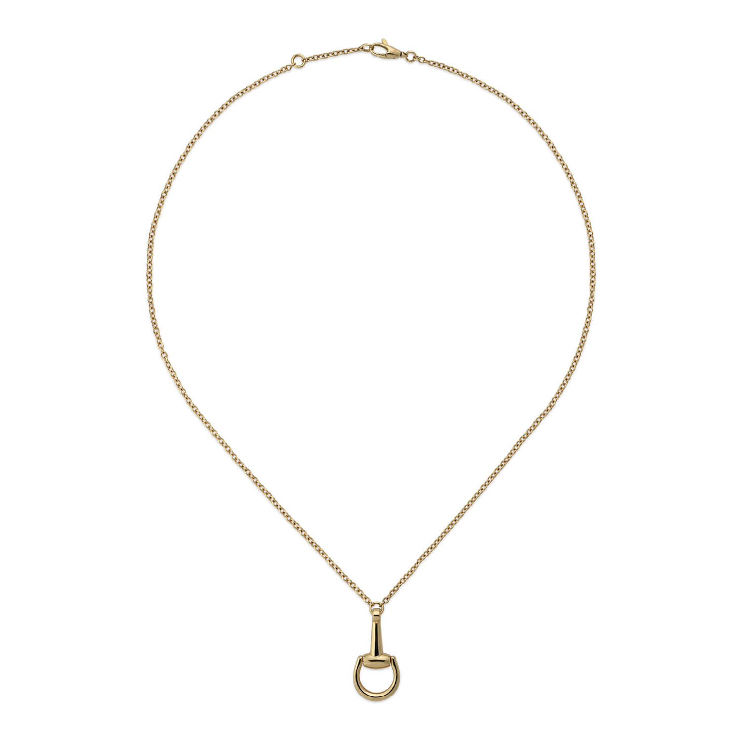 Gucci Horsebit 18k Yellow Gold Pendant Chain Necklace