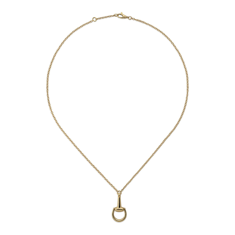 Gucci Horsebit 18k Yellow Gold Pendant Chain Necklace