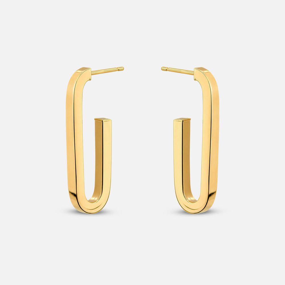 Yellow Gold Plated Sterling Silver J Hoop Earrings