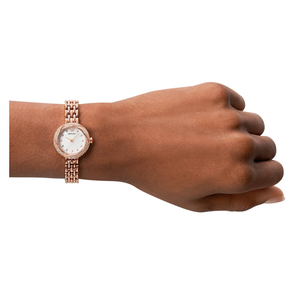 Emporio Armani Rosa 26mm Mother of Pearl Dial Rose Gold Bracelet Watch image number 3
