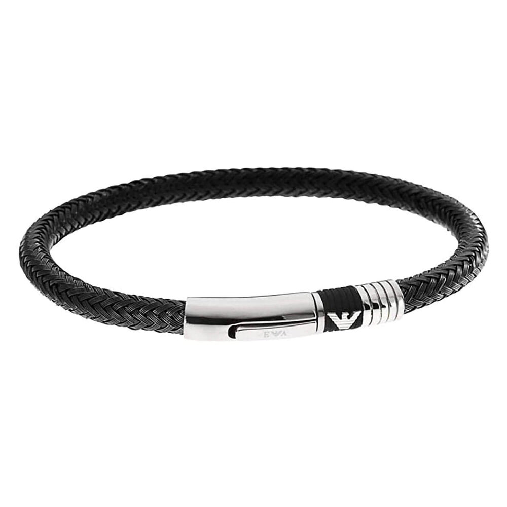 Emporio Armani Men's Signature Cord And Stainless Steel Bracelet image number 0