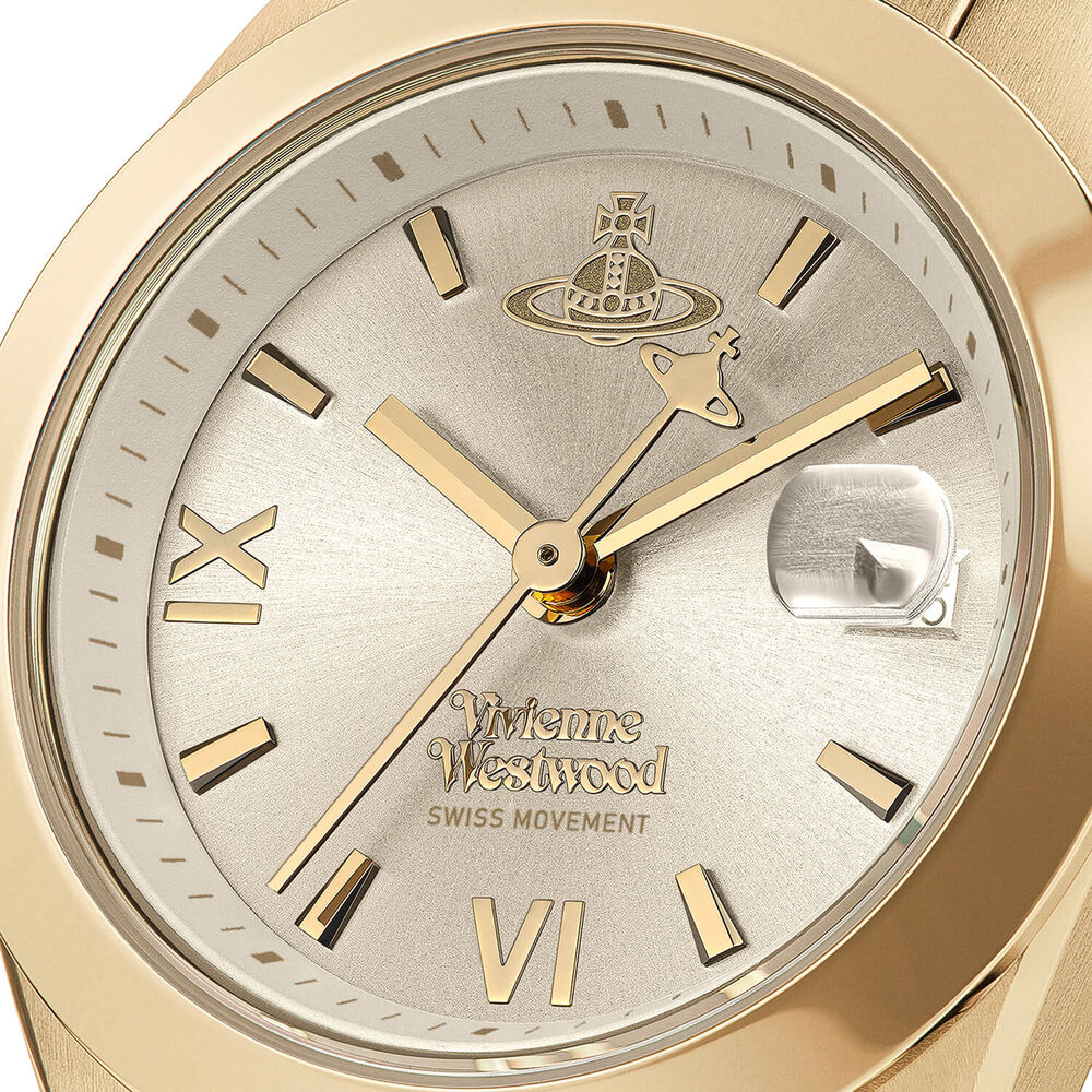 Vivienne Westwood Fenchurch 28mm Gold Dial Gold Tone Steel Bracelet Watch