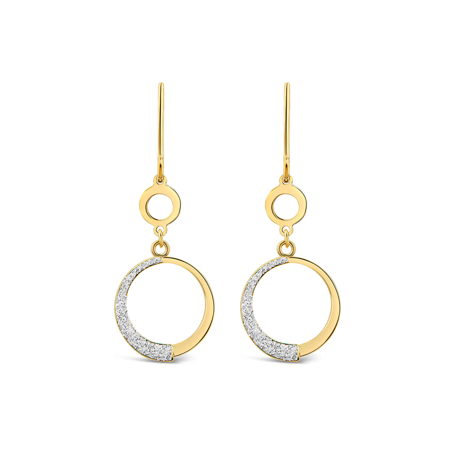 9ct gold disc drop earrings hot sale