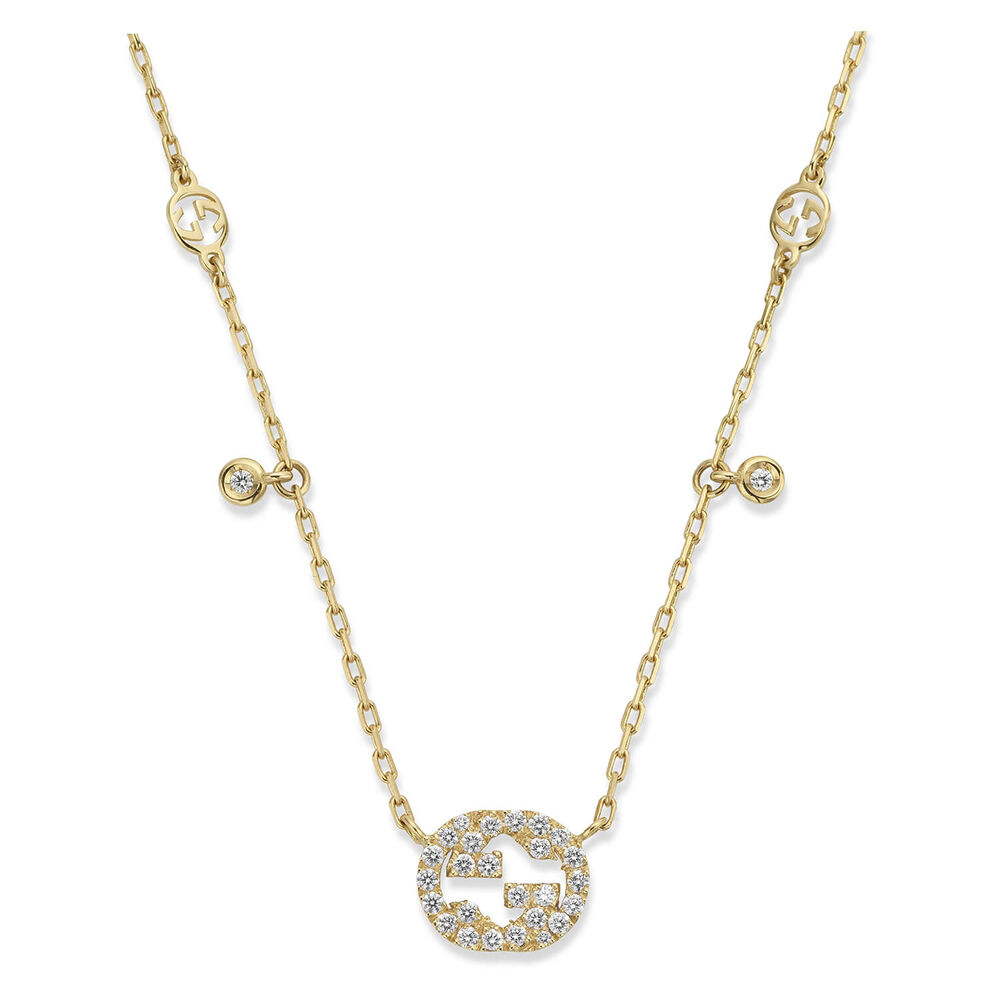 Gucci Interlocking Yellow Gold Diamond Necklet